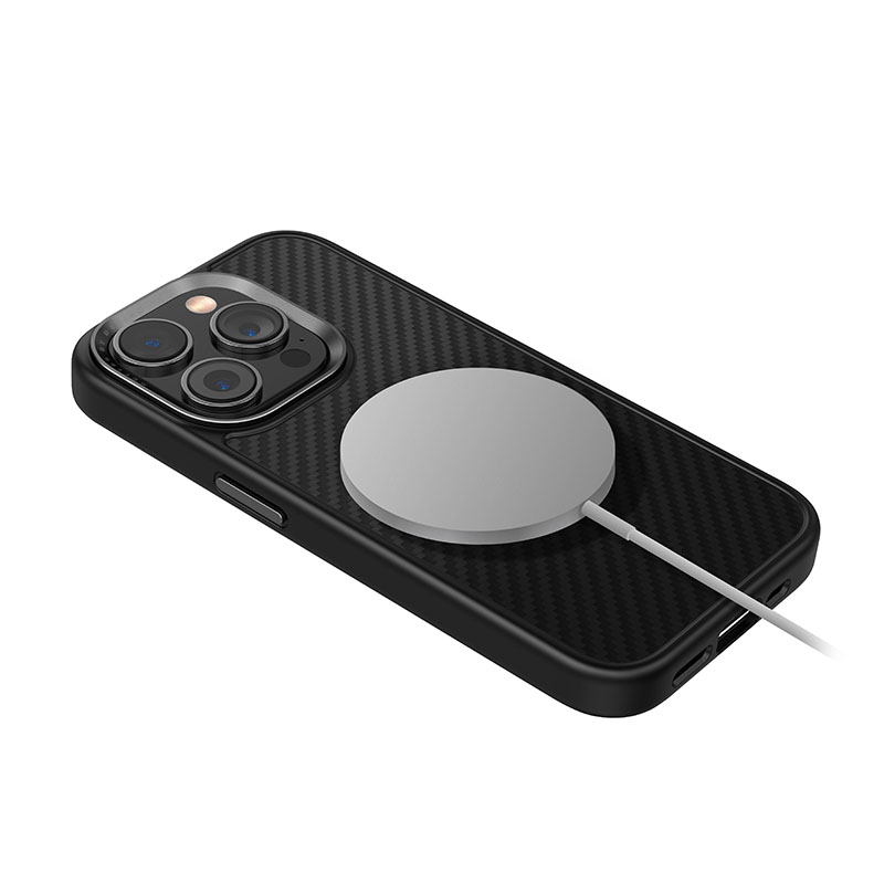 UNIQ Keva Magclick Magsafe Compatible Phone Case for iPhone 15 Pro Max - Carbon (Black)