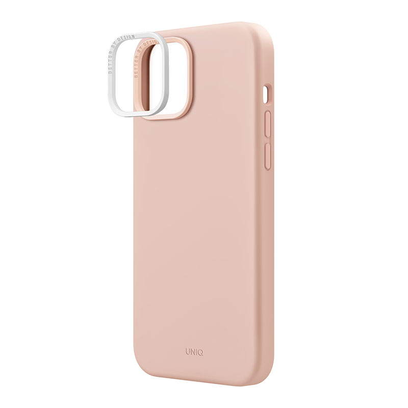 Uniq Lino Hue MagClick MagSafe Compatible Phone Case for iPhone 15 &ndash; Blush Pink