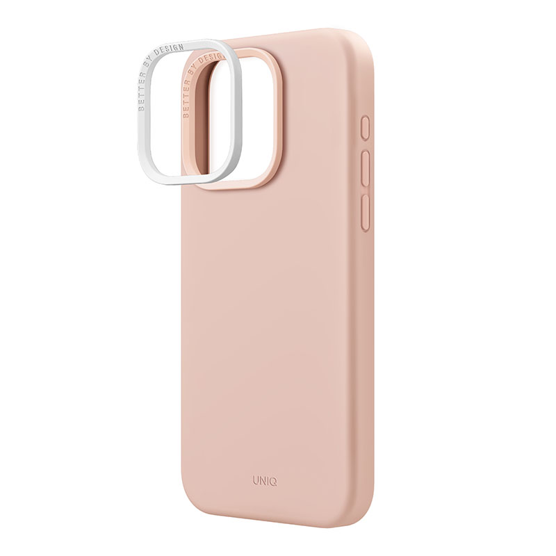 UNIQ Lino Hue MagClick Magsafe Compatible Phone Case for iPhone 15 Pro &ndash; Blush Pink