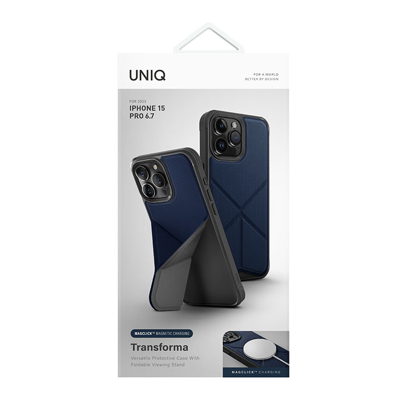 UNIQ Transforma Magclick Magsafe Compatible Phone Case for iPhone 15 Pro Max  - Electric Blue