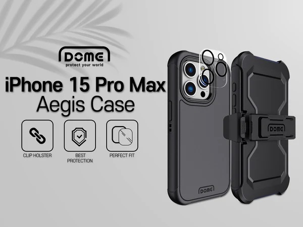 Whitestone Dome iPhone 15 Pro Max Aegis All in One Defender Case - Black