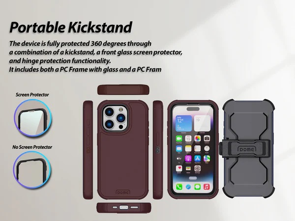 Whitestone Dome iPhone 15 Pro Max Aegis All in One Defender Case - Black