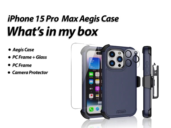 Whitestone Dome iPhone 15 Pro Max Aegis All in One Defender Case - Black