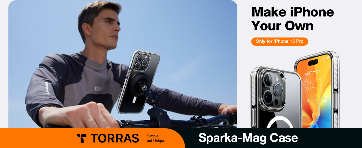 Torras Sparka-Mag Series Magsafe Compatible Phone Case for iPhone 15 Pro Max 6.7? &ndash; Clear