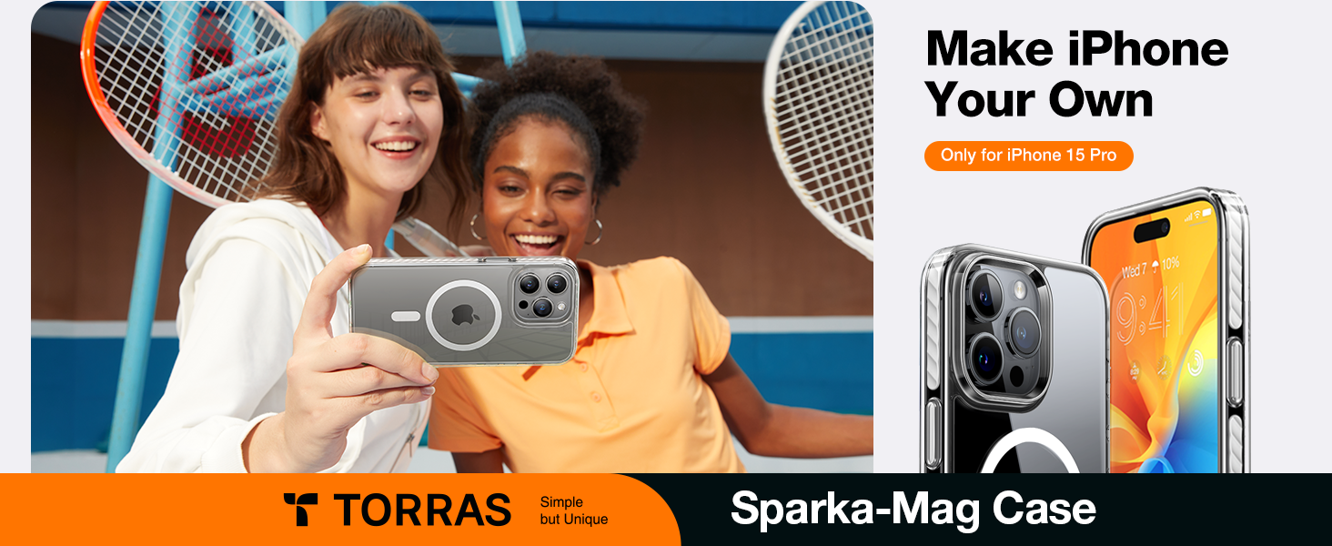 Torras Sparka-Mag Series Magsafe Compatible Phone Case for iPhone 15 Pro Max 6.7? &ndash; Clear