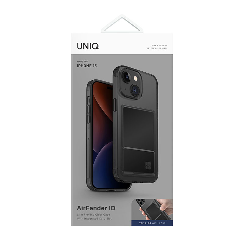 UNIQ Air Fender ID Series Phone Case for iPhone 15 &ndash; Smoked (Grey Tinted)