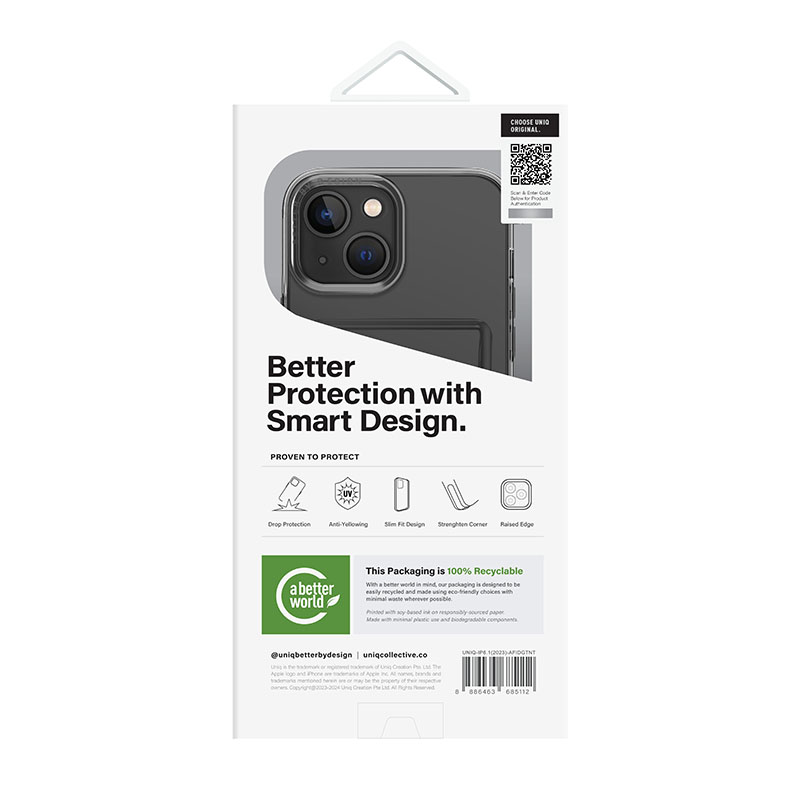 UNIQ Air Fender ID Series Phone Case for iPhone 15 &ndash; Smoked (Grey Tinted)