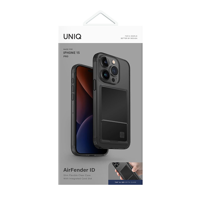 UNIQ Air Fender ID Series Phone Case for iPhone 15 Pro &ndash; Smoked (Grey Tinted)