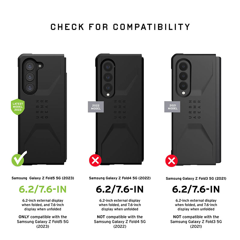 UAG Plyo Pro Series Phone Case for Samsung Galaxy Z Fold 5 - Ice/Silver