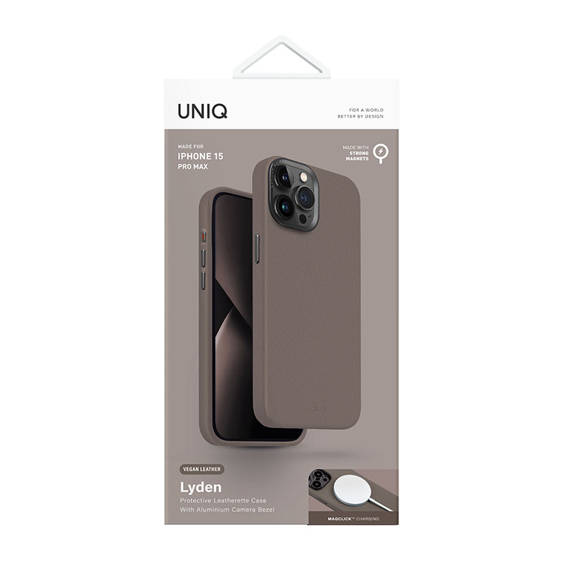 UNIQ Lyden MagSafe Magclick Charging Compatible Phone Case for iPhone 15 Pro Max &ndash; Flint Grey