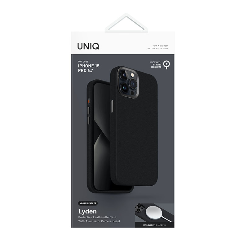 UNIQ Lyden Magclick Charging Compatible Phone Case for iPhone 15 Pro Max - Dallas Black