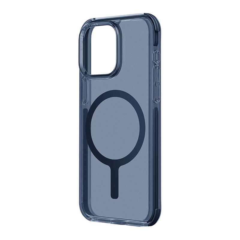 UNIQ Combat (AF) MagSafe MagClick Charging Compatible Case for iPhone 15 Pro &ndash; Smoke Blue