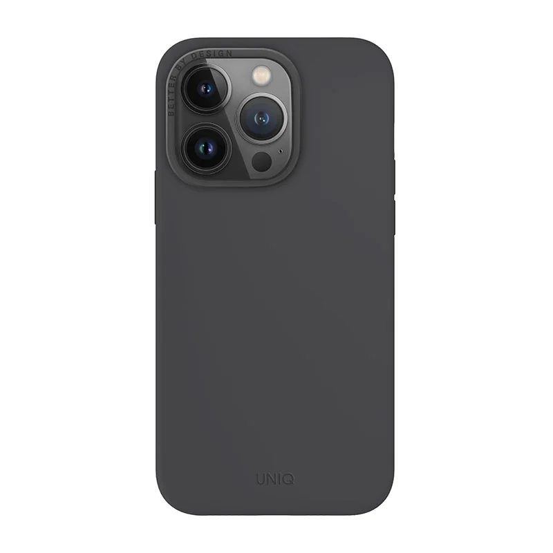 UNIQ Lino Hue MagClick Magsafe Compatible Phone Case for iPhone 15 Pro Max &ndash; Charcoal Grey