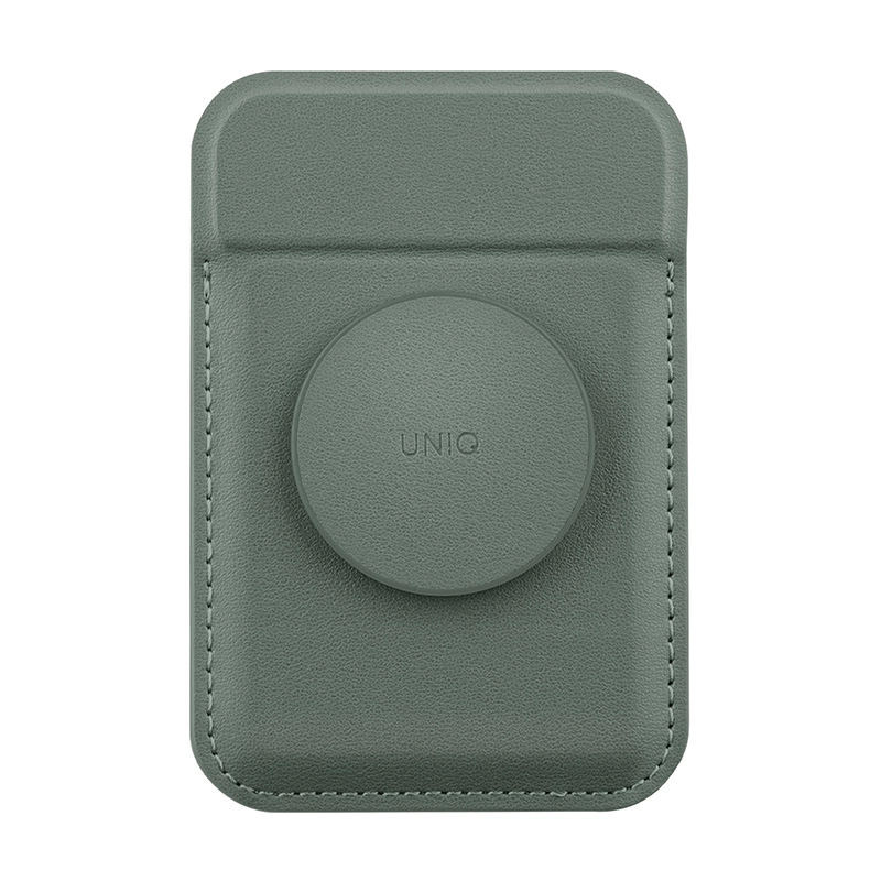 UNIQ Flixa Magnetic Card Holder with Pop Grip & Stand &ndash; Lichen Green