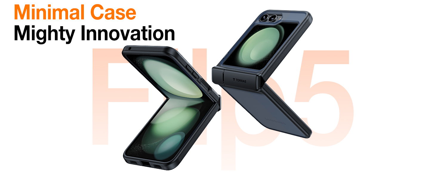 Torras Armor Stand Series Phone Case for Samsung Galaxy Z Flip 5 &ndash; Black