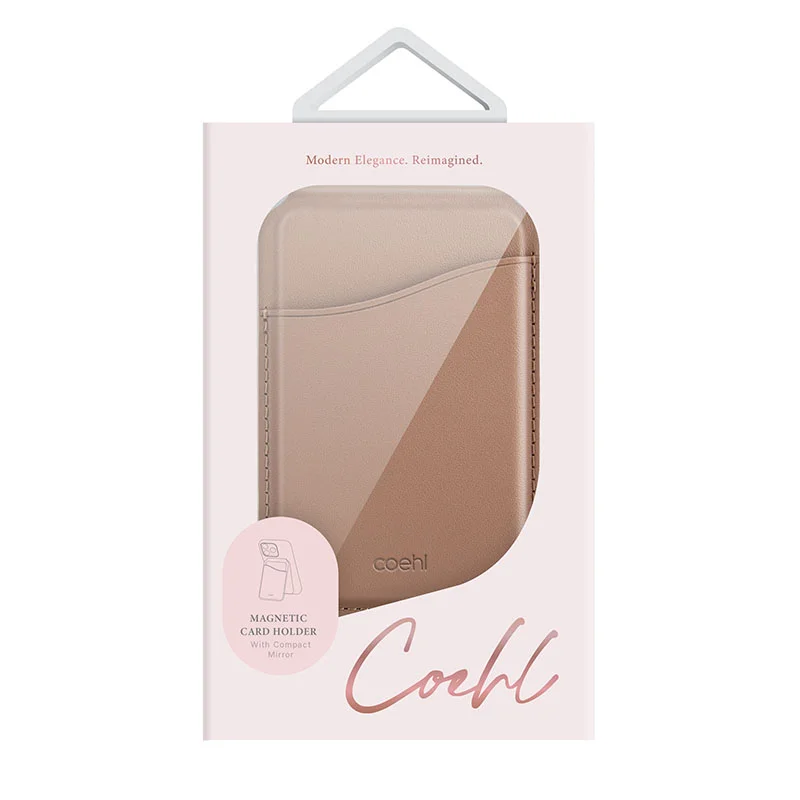 Uniq Coehl Esme Magnetic Cardholder with Mirror &ndash; Dusty Nude
