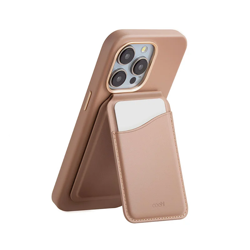 Uniq Coehl Esme Magnetic Cardholder with Mirror &ndash; Dusty Nude