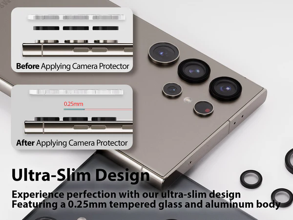 Whitestone Camera Protector Ring Type For Samsung Galaxy S24 Ultra- 2 Pack