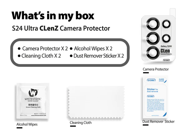 Whitestone Camera Protector Ring Type For Samsung Galaxy S24 Ultra- 2 Pack