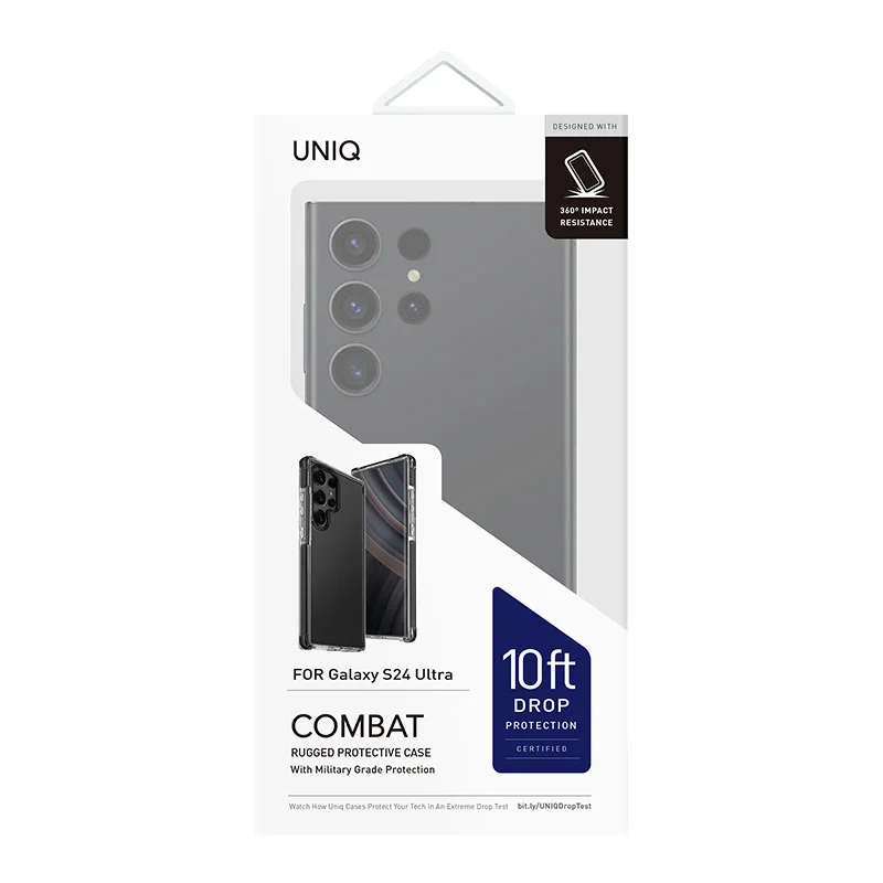 UNIQ Hybrid Combat Phone Case for Samsung Galaxy S24 Ultra &ndash; Carbon (Black)