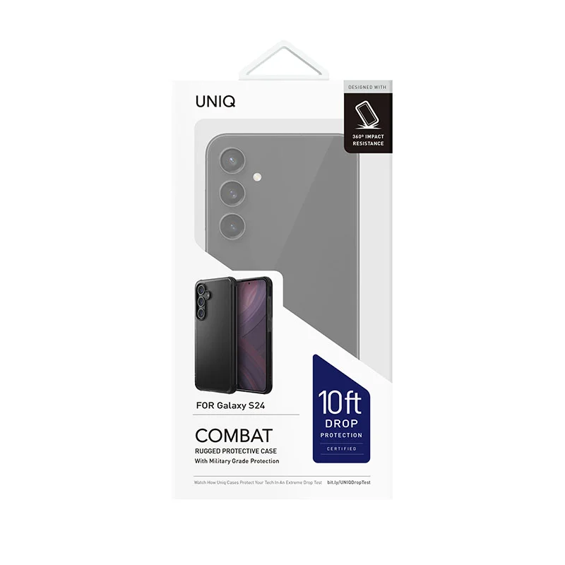 UNIQ Hybrid Combat Phone Case for Samsung Galaxy S24 &ndash; Carbon (Black)