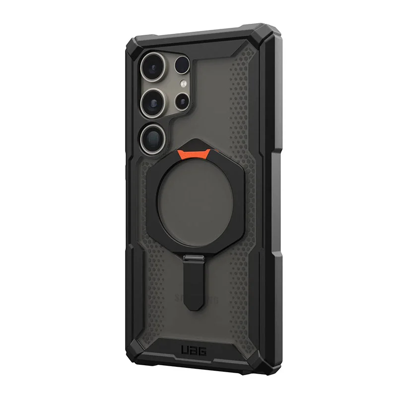 UAG Plasma XTE Magnetic Magsafe Compatible Phone Case for Samsung Galaxy S24 Ultra &ndash; Black/Orange