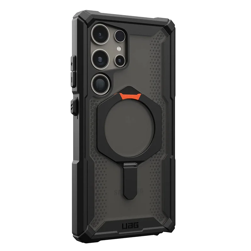 UAG Plasma XTE Magnetic Magsafe Compatible Phone Case for Samsung Galaxy S24 Ultra &ndash; Black/Orange