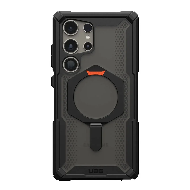 UAG Plasma XTE Magnetic Magsafe Compatible Phone Case for Samsung Galaxy S24 Ultra &ndash; Black/Orange