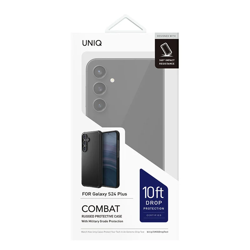 UNIQ Hybrid Combat Phone Case for Samsung Galaxy S24 Plus &ndash; Carbon (Black)