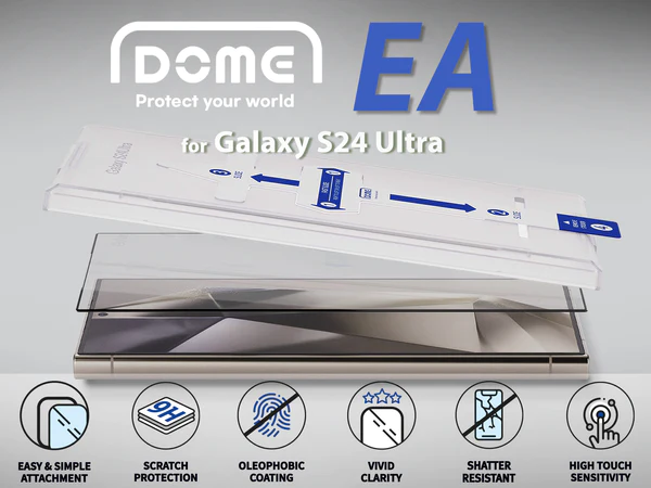 Whitestone [EA] Tempered Glass Screen Protector For Samsung Galaxy S24 Ultra - 2 Pack