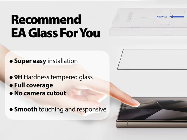Whitestone [EA] Tempered Glass Screen Protector For Samsung Galaxy S24 Ultra - 2 Pack