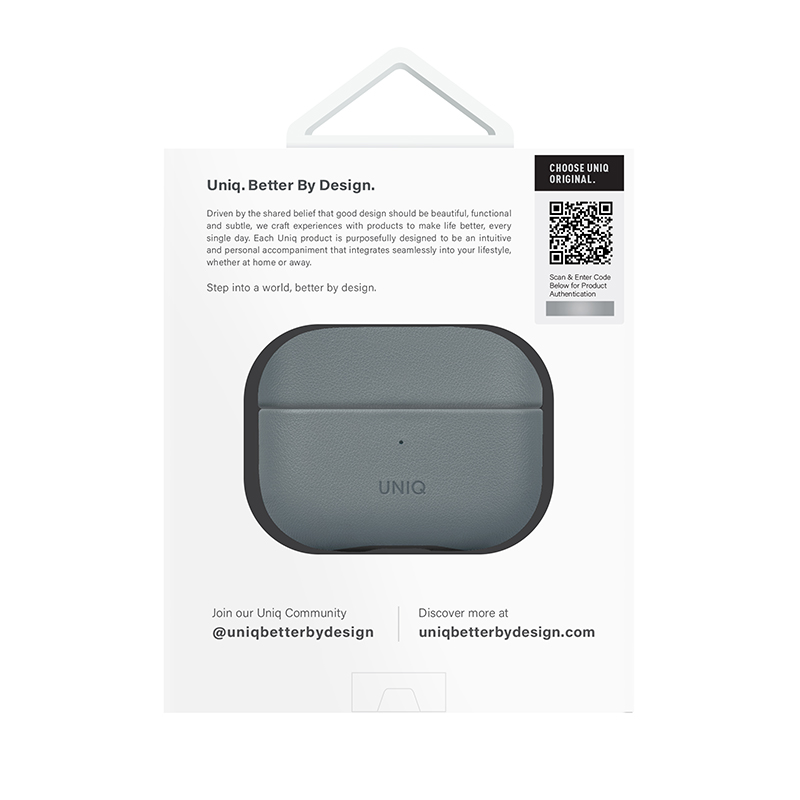 Uniq Lyden DS Slim Leatherette Case for Airpods Pro 2nd Gen - Washed/Blue
