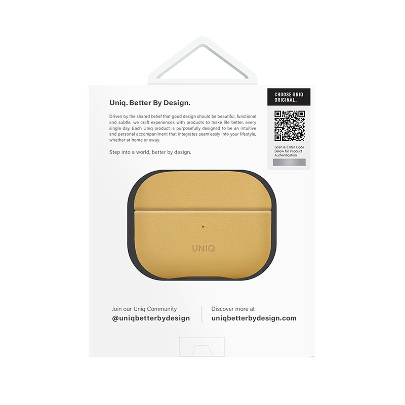 Uniq Lyden DS Slim Leatherette Case for AirPods Pro 2nd Gen - Canary/Yellow