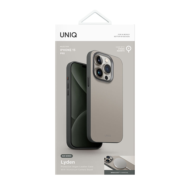 UNIQ Lyden DS MagClick/MagSafe Compatible Case for iPhone 15 Pro - Pine/Ivory