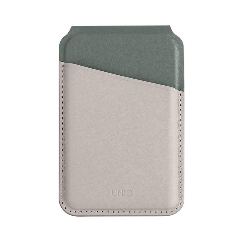 Uniq Lyden DS RFID Blocking Leatherette 2in1 MagSafe Magnetic Card Wallet & Stand - Pine/Ivory