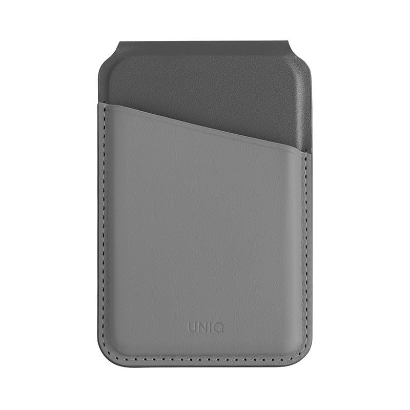 Uniq Lyden DS RFID Blocking Leatherette 2in1 MagSafe Magnetic Card Wallet & Stand &ndash; Charcoal/Grey