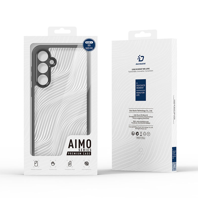 Aimo Series Phone Case for Samsung Galaxy S23 FE – Transparent Black