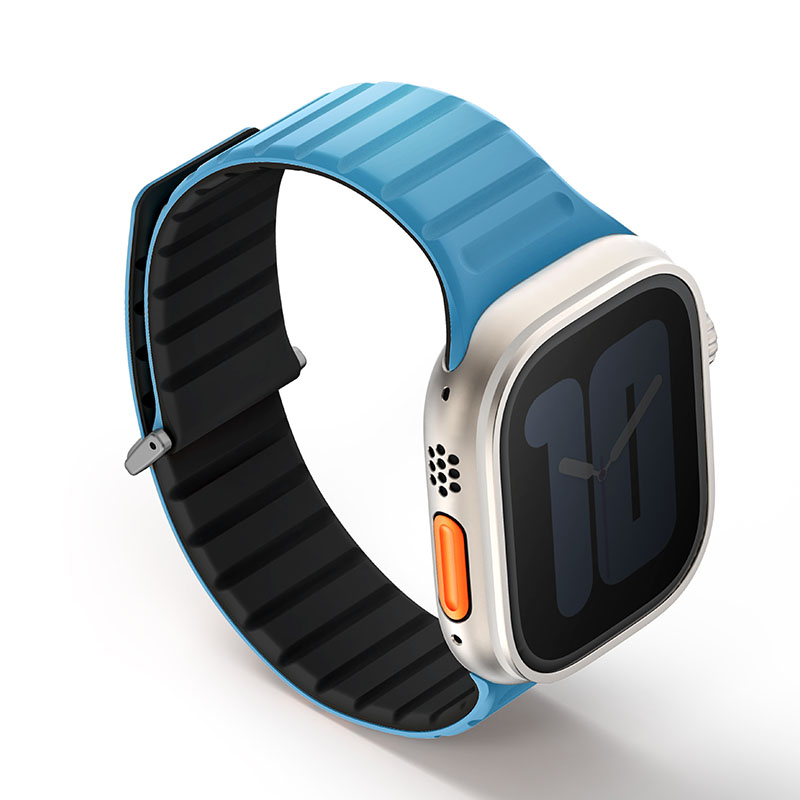 UNIQ Revix Evo Reversible Magnetic Apple Watch Strap for Series 1-10, SE/SE2 & Watch Ultra 49/45/44/46MM &ndash; Black / Blue