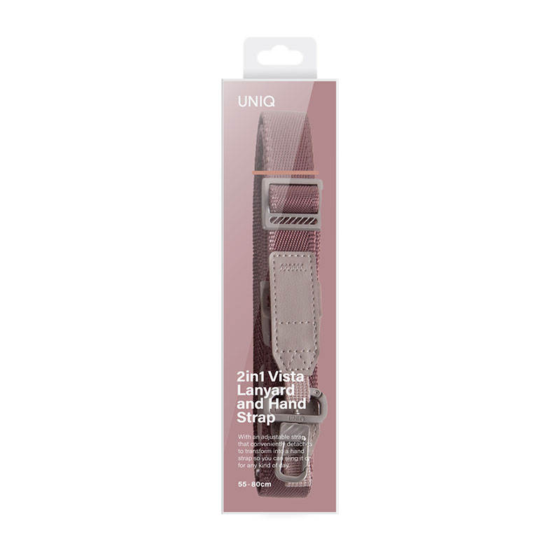 Uniq Vista 2-in-1 Lanyard & Hand Strap for all Phones - Light Burgundy
