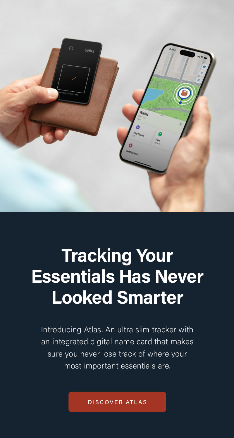 Uniq Atlas Ultra Slim Card Sized Wallet Tracker with NFC