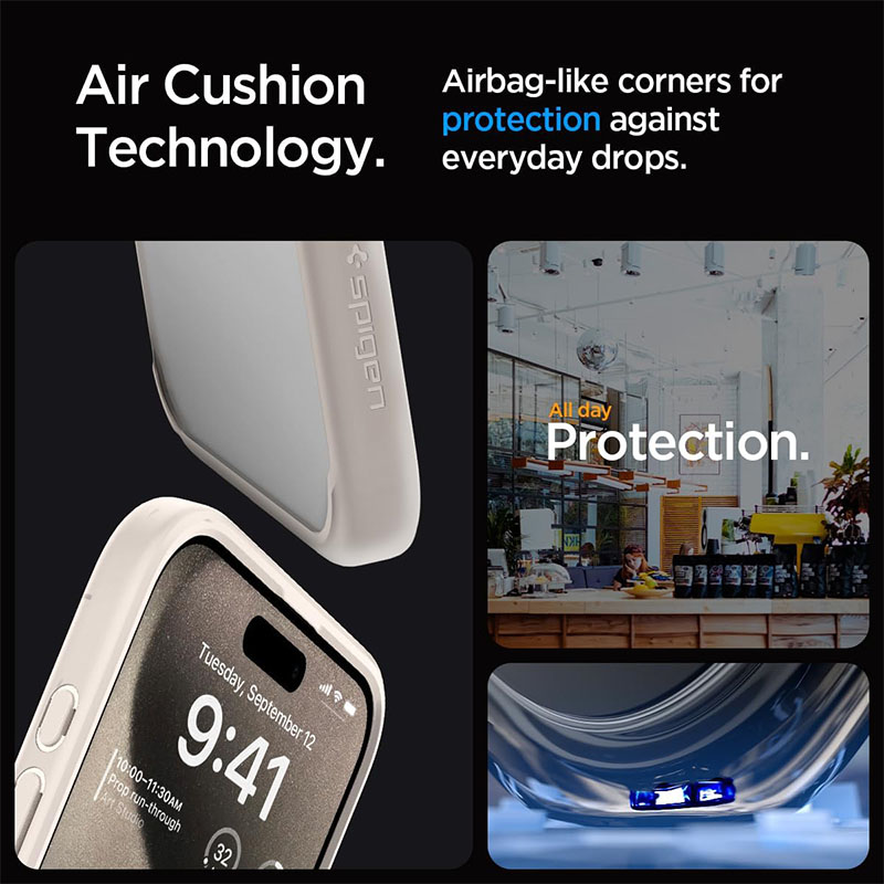 Spigen Ultra Hybrid Phone Case for iPhone 15 Pro Max – Natural Titanium