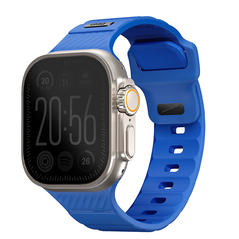 Uniq Stride FKM Tough Rubber Apple Watch Strap for Series 1-10, SE/SE2 & Watch Ultra - 49/45/44/46MM - Cobalt Blue