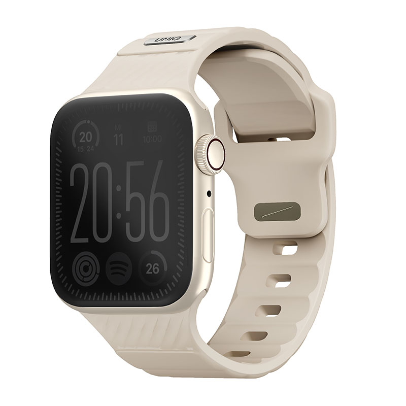 Uniq Stride FKM Tough Rubber Apple Watch Strap for Series 1-10 & SE/SE2 - 41/40/42MM - Pale Khaki