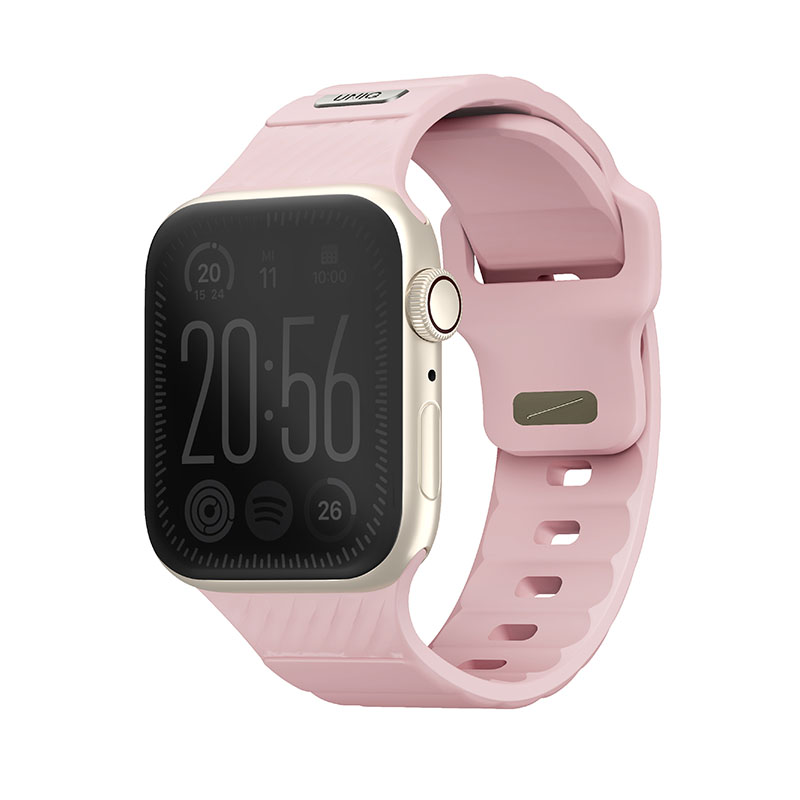 Uniq Stride FKM Tough Rubber Apple Watch Strap for Series 1-10 & SE/SE2 - 41/40/42MM - Pale Pink