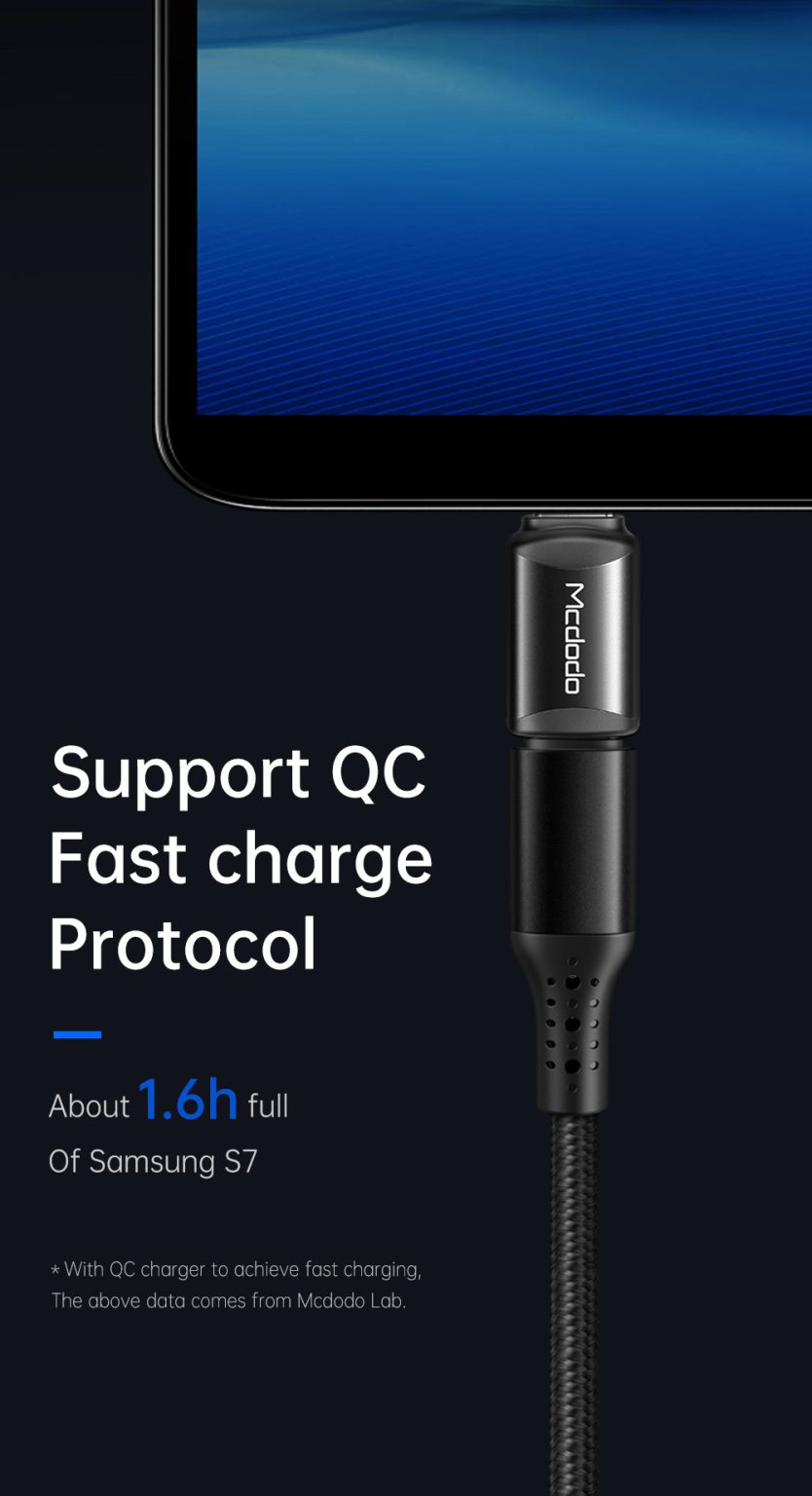 Mcdodo USB-C to Micro USB Adapter Conversion Converter with QC Rapid Charging, High Speed PC Data Transfer - OT-7690