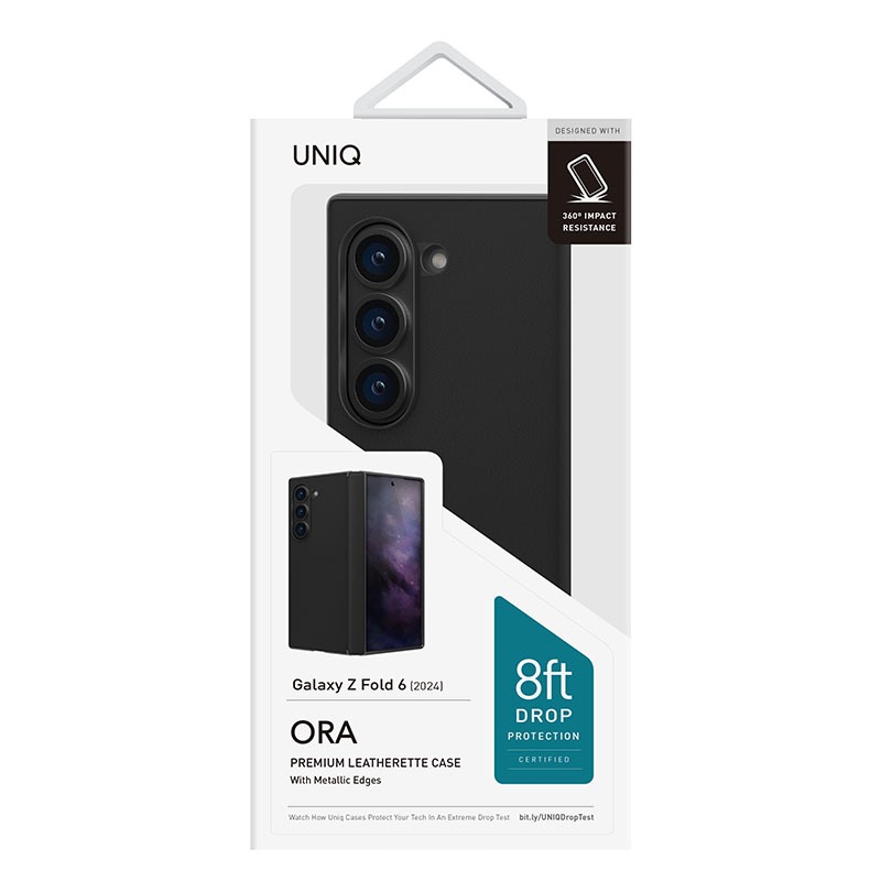 Samsung Galaxy Z Fold 6 ORA Leatherette Phone Case by UNIQ &ndash; Black