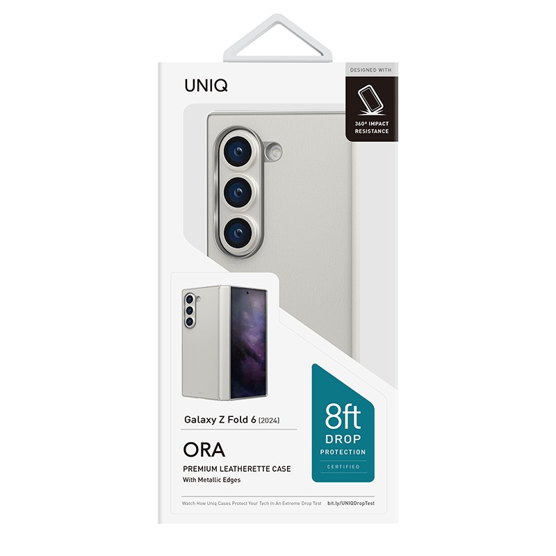 Samsung Galaxy Z Fold 6 ORA Leatherette Phone Case by UNIQ &ndash; Cream