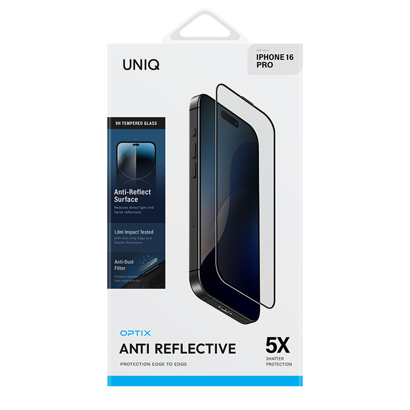 UNIQ Optix Anti Reflective Glass Screen Protector for iPhone 16 Pro