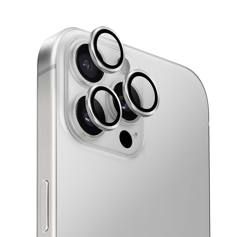 Uniq Optix Aluminium Camera Lens Protector for iPhone 16 Pro / 16 Pro Max &ndash; Silver