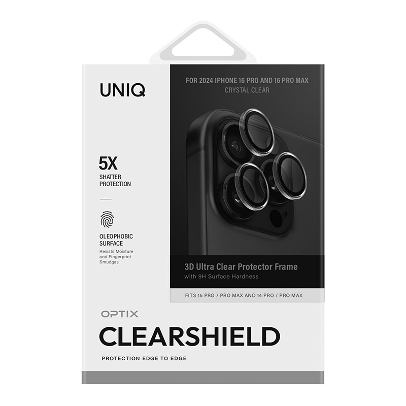Uniq Optix Camera Lens Protector for iPhone 16 Pro / 16 Pro Max &ndash; Crystal Clear
